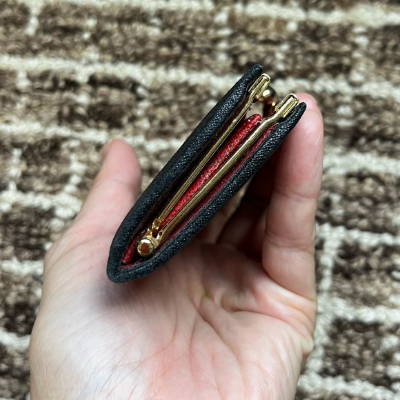 GUCCI GG Vintage Leather Coin Purse Mini Small Interlock Black Wallet - Picture 5 of 10